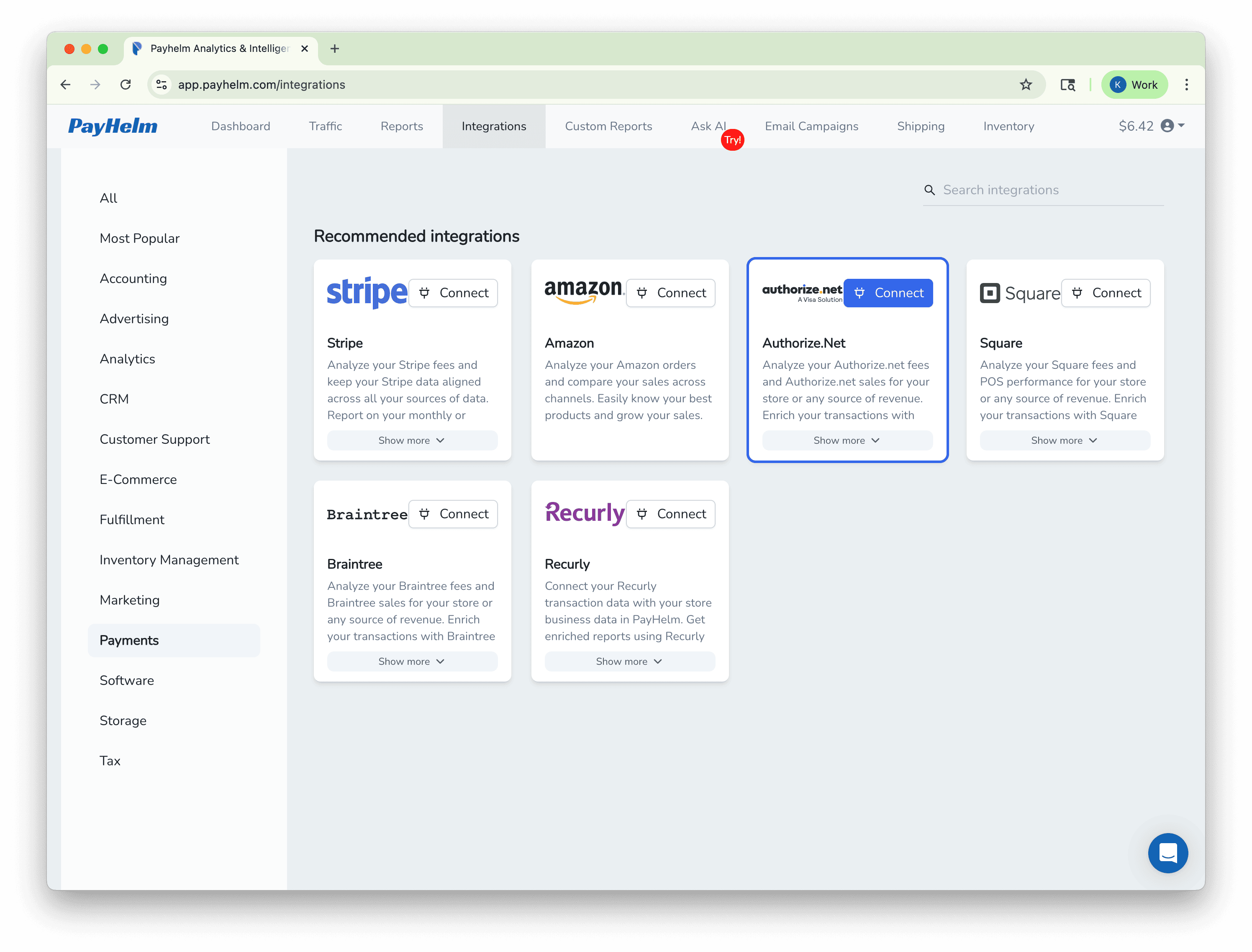 Authorize.net integration with PayHelm