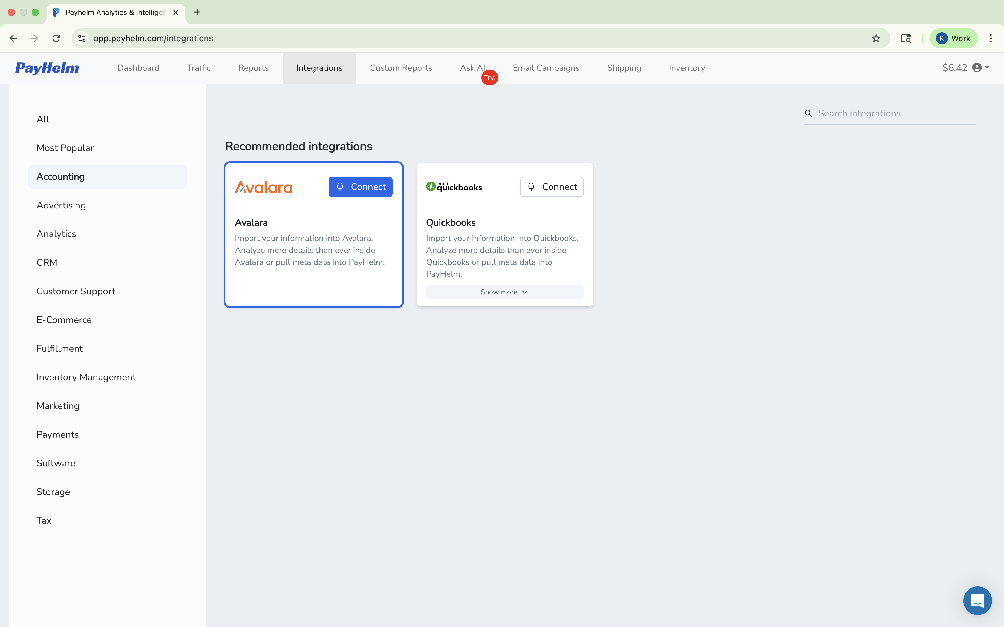 Avalara integration with PayHelm