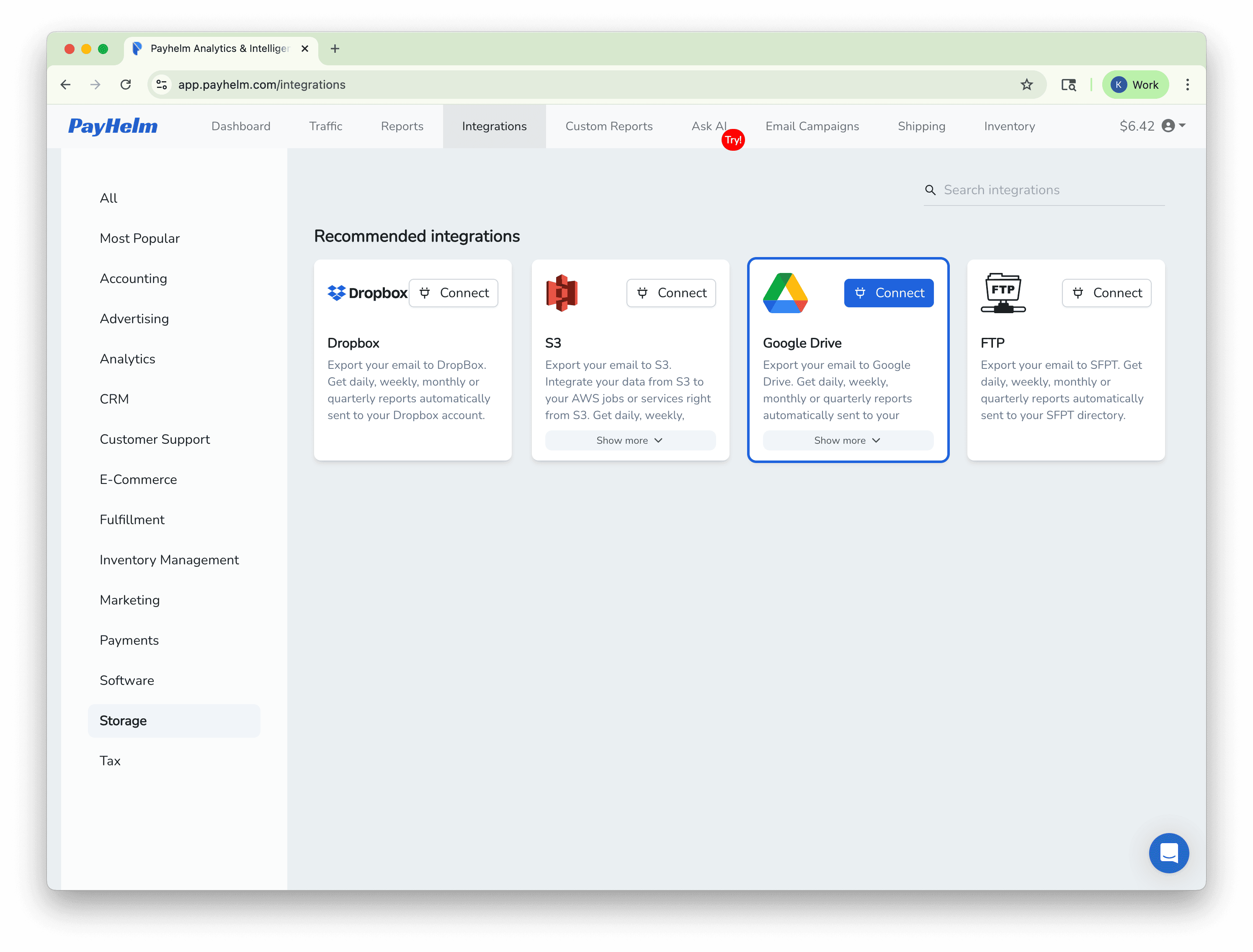 Google Drive integration with PayHelm