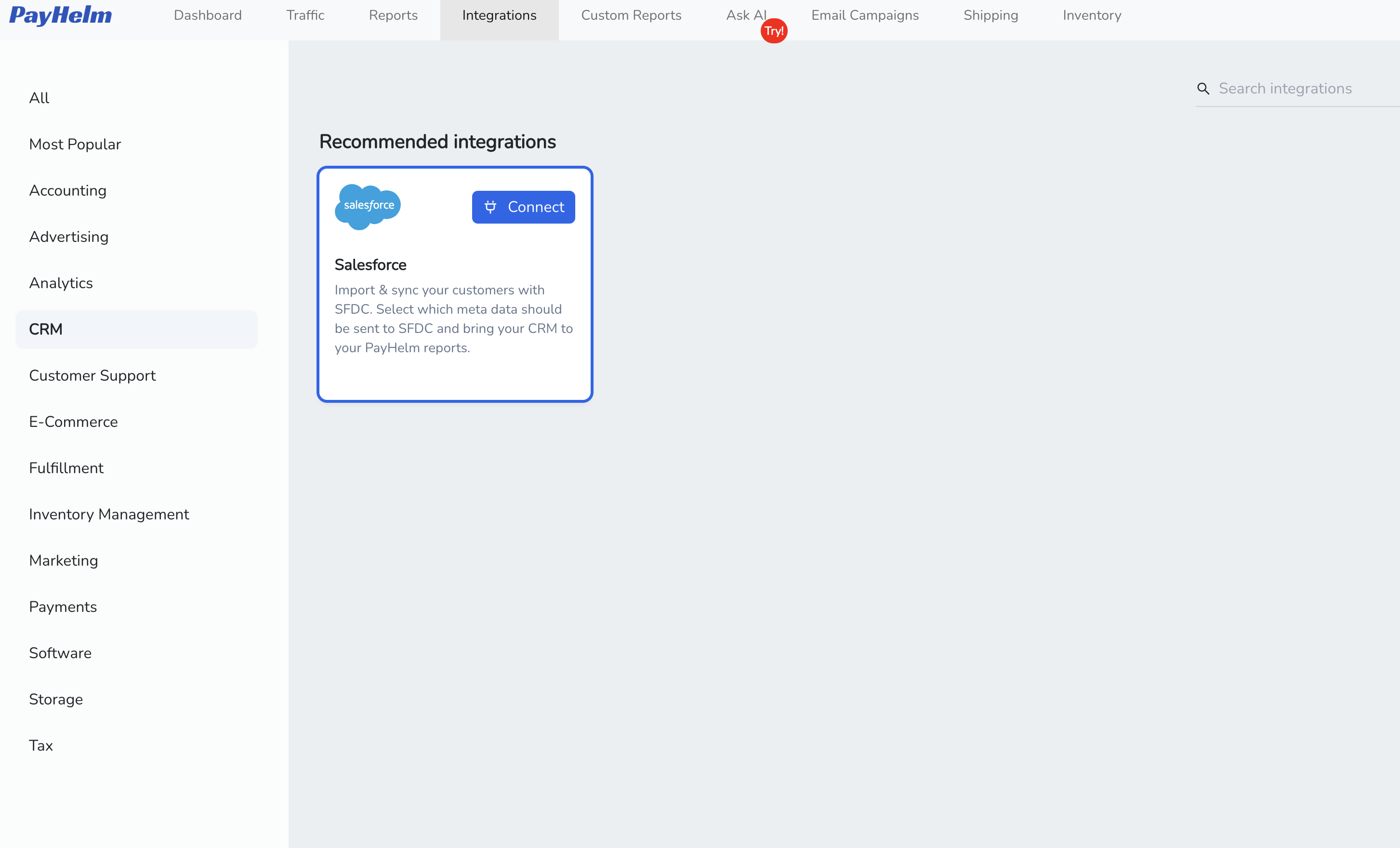 Salesforce integration with PayHelm