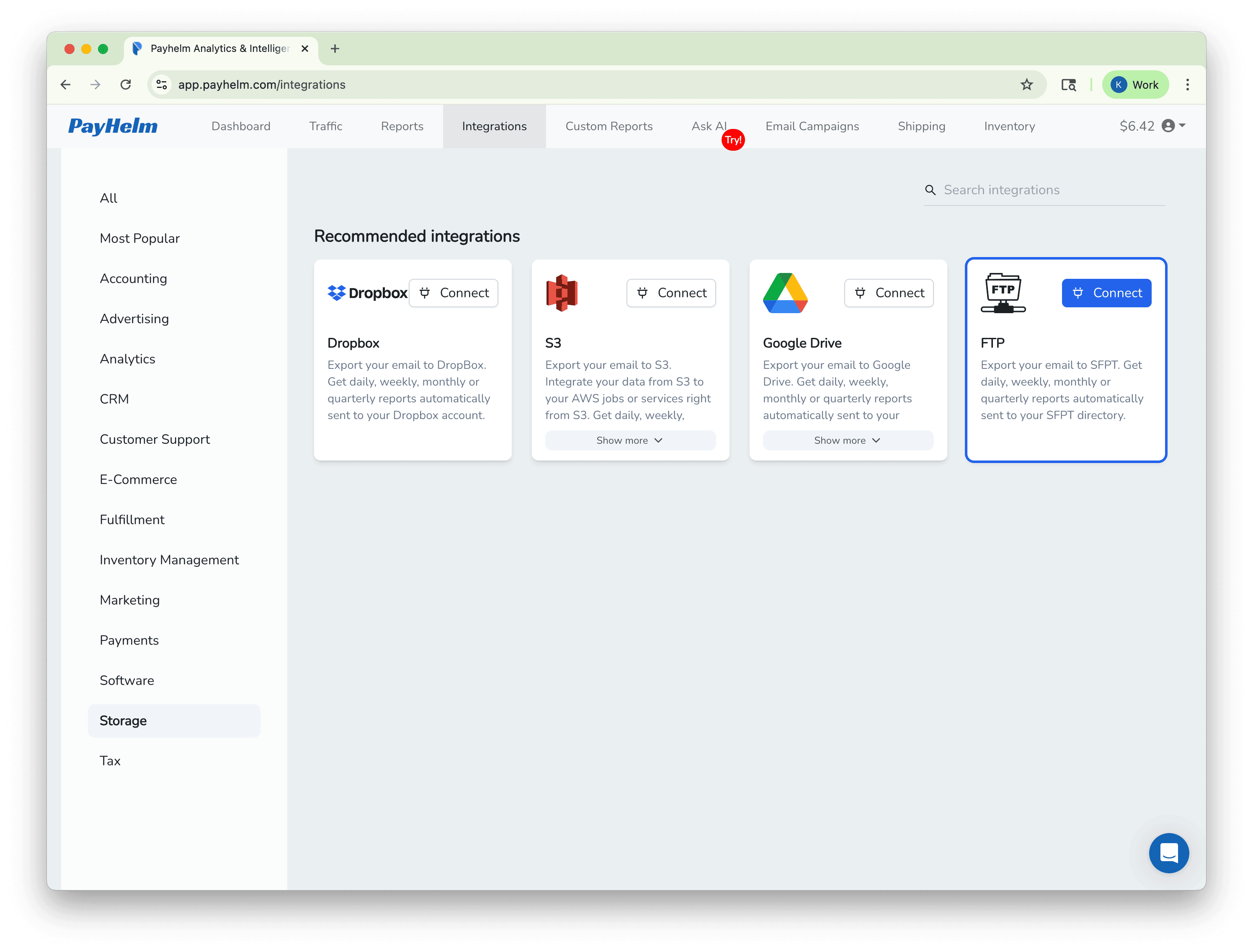 SFTP integration with PayHelm