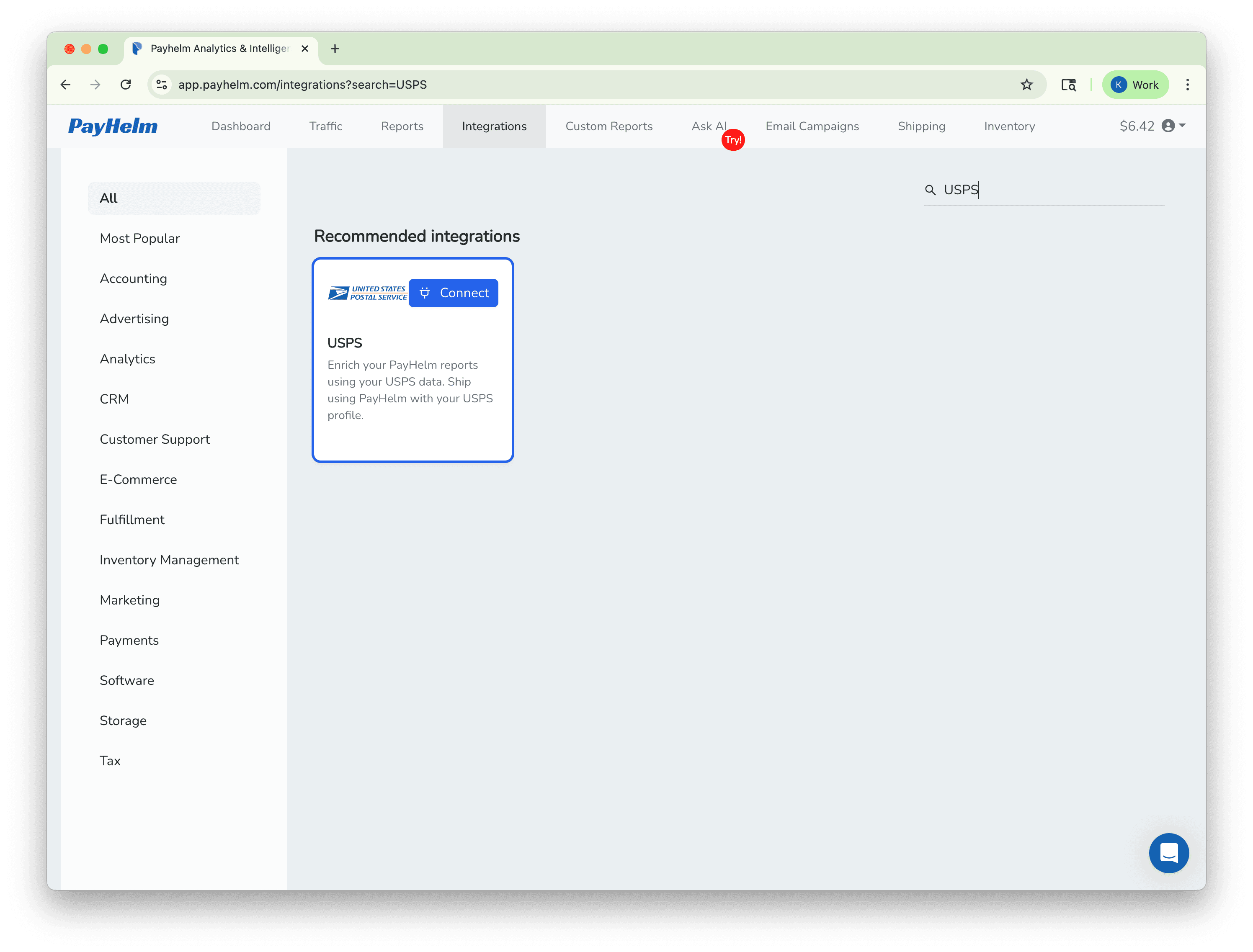 USPS integration with PayHelm